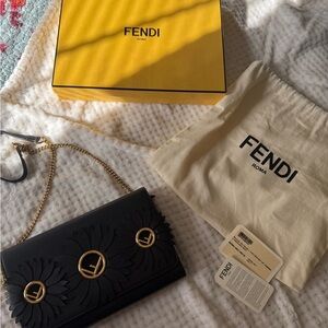 Fendi Black and Gold Crossbody Bag